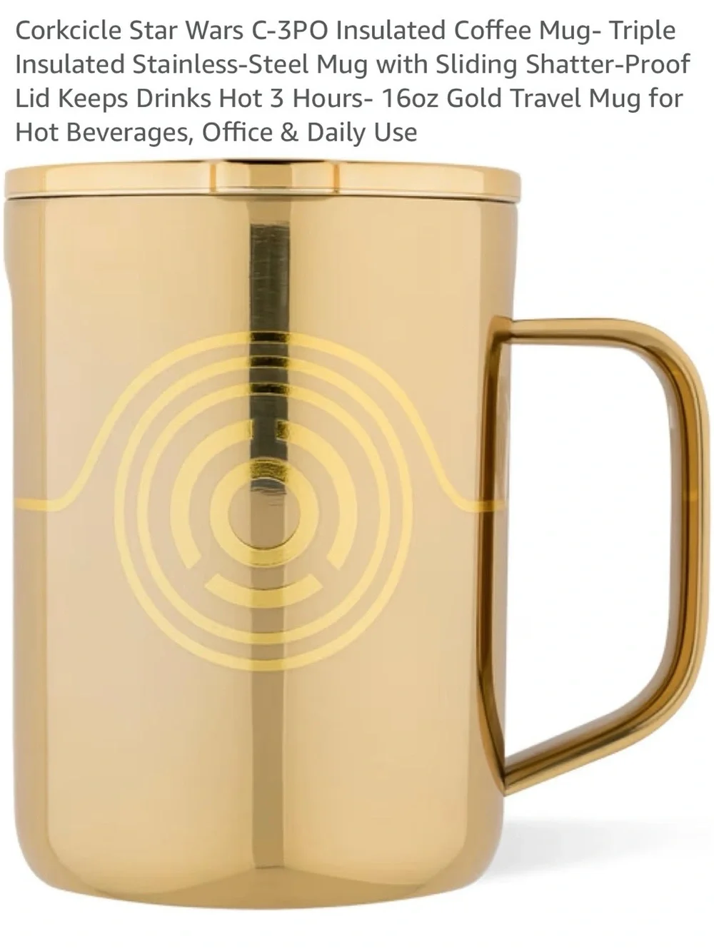 Corkcicle x Star Wars C-3PO Insulated Coffee Mug - Gold